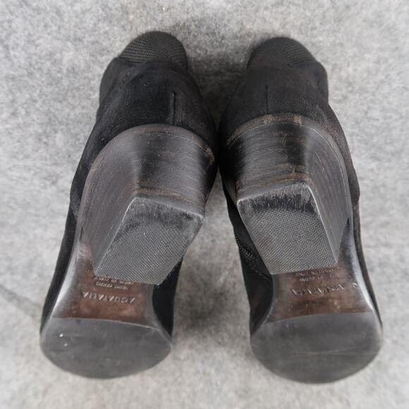 Aquatalia Shoes Womens 8 Booties Franca Ankle Boot Leather Almond Toe Black Zip - Picture 12 of 15